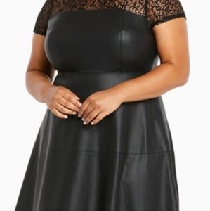 Leather and lace dress- one of my faves!